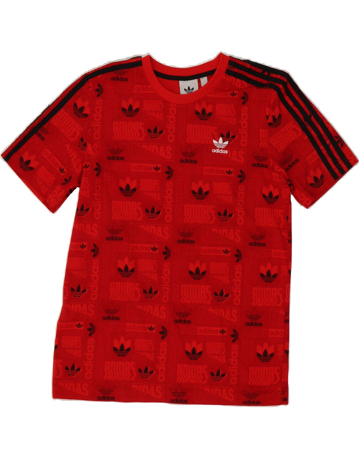 ADIDAS Mens Graphic T-Shirt Top Small Red Polyester Vintage Adidas and Second-Hand Adidas from Messina Hembry 
