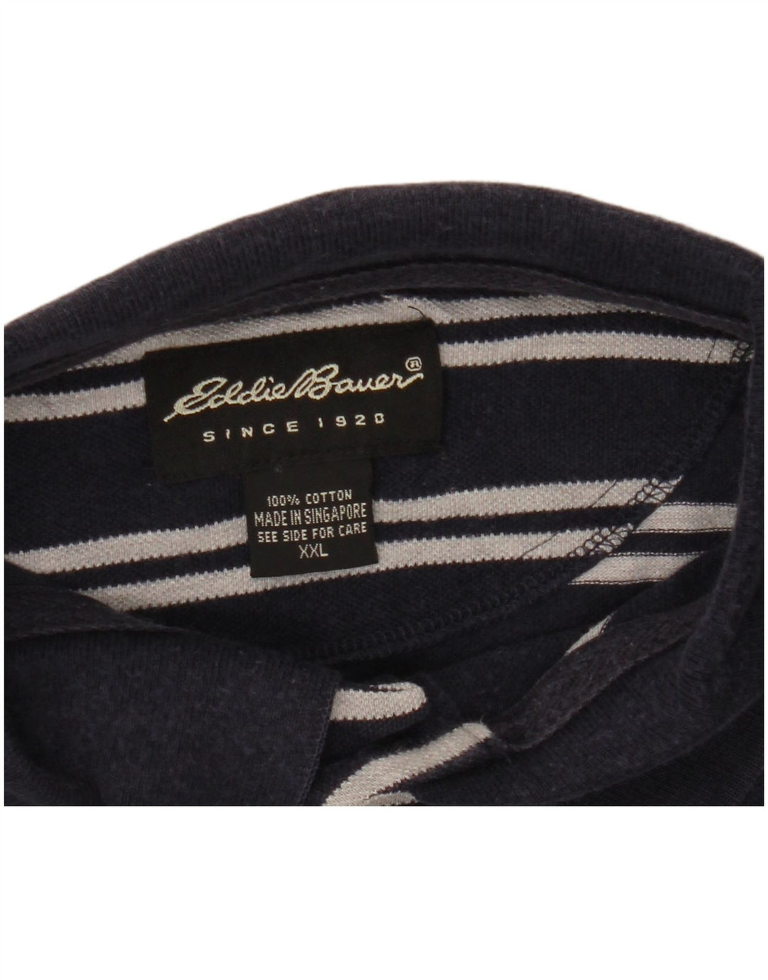 Polo da uomo Eddie Bauer 2XL in cotone a righe blu navy