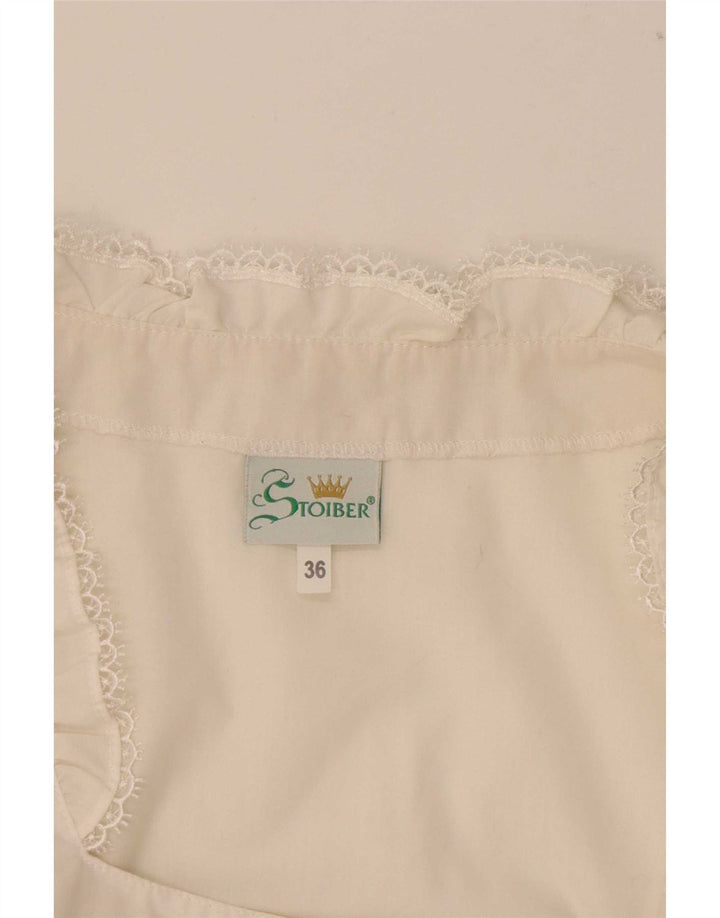 Top corto da donna Trachten STOIBER EU 36 piccolo poliestere bianco