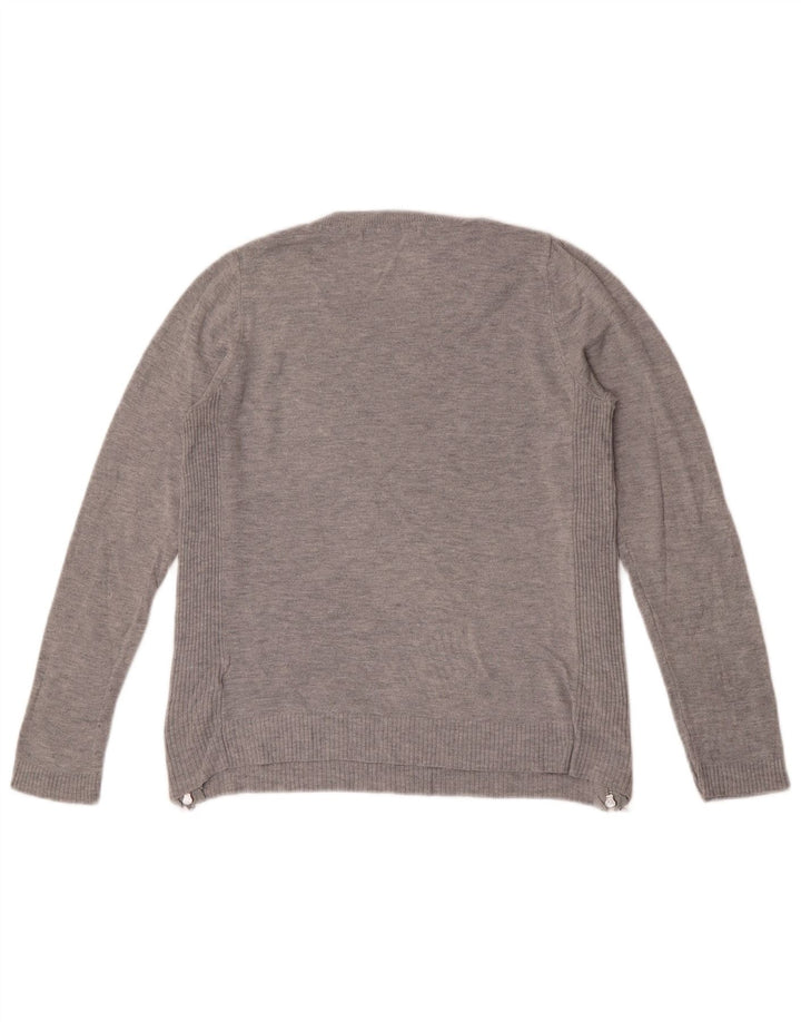 Maglione maglione con scollo a barca da donna Marks & Spencer UK 8 piccolo grigio screziato