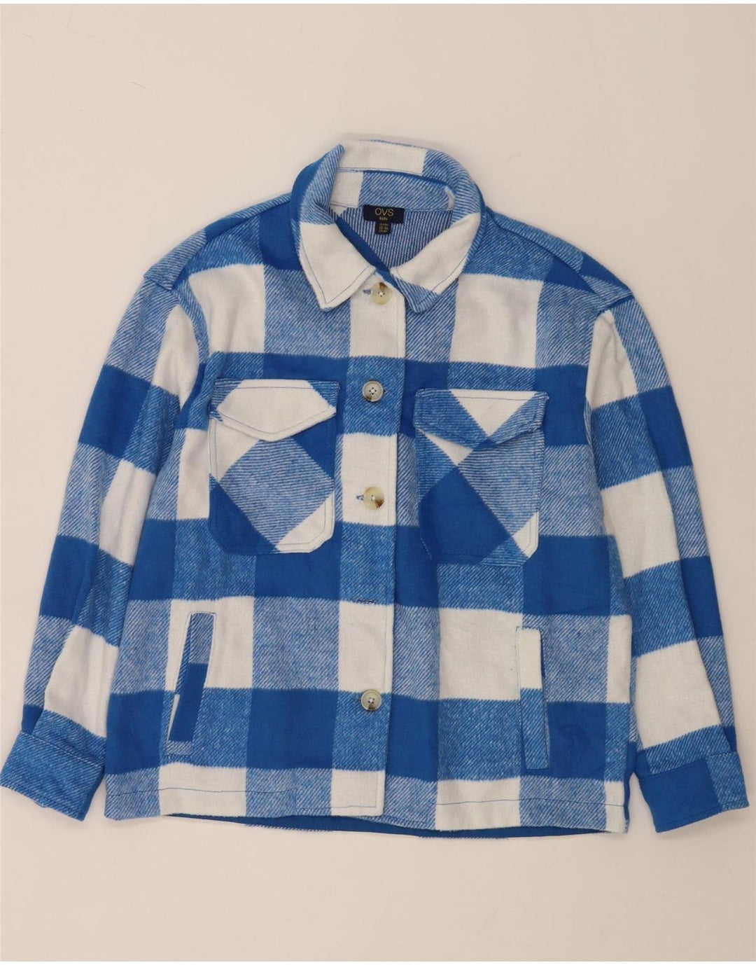 Camicia OVS Bambina in Flanella 13-14 Anni Poliestere Blu Check