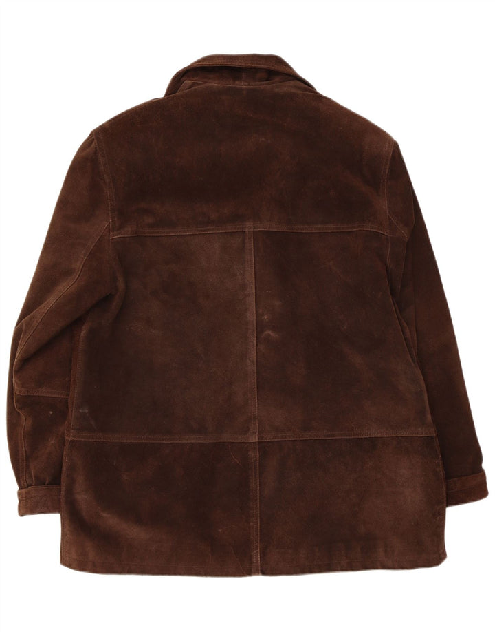Giacca in pelle scamosciata da uomo Barone UK 38 in pelle marrone medio