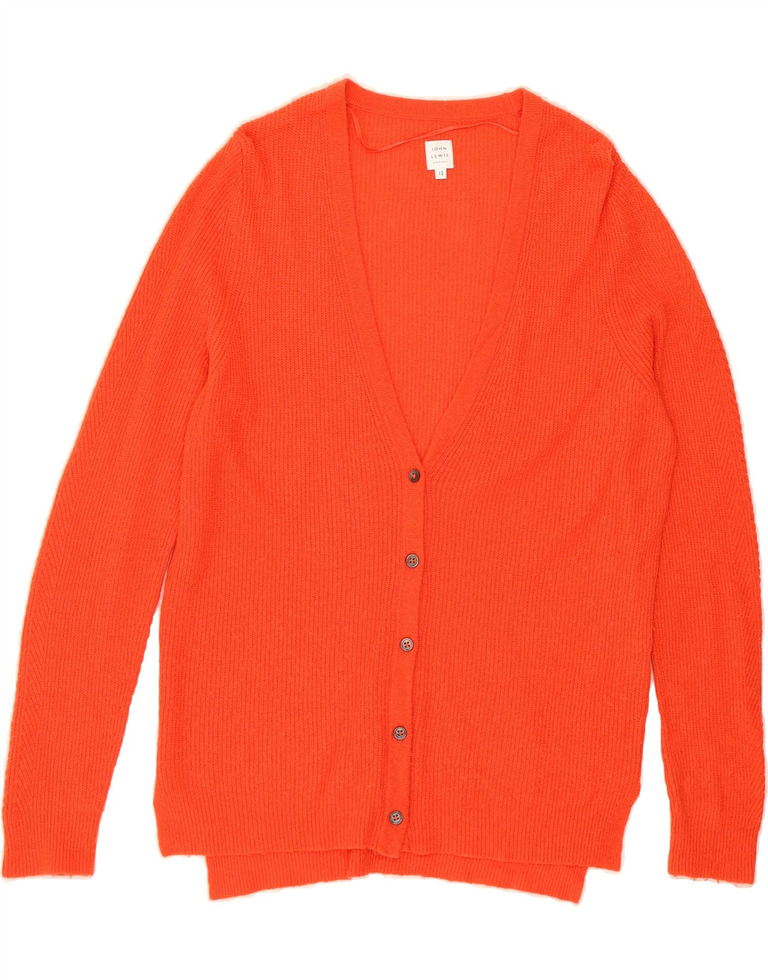 JOHN LEWIS Womens Cardigan Sweater UK 12 Medium Orange Nylon Vintage John Lewis and Second-Hand John Lewis from Messina Hembry 