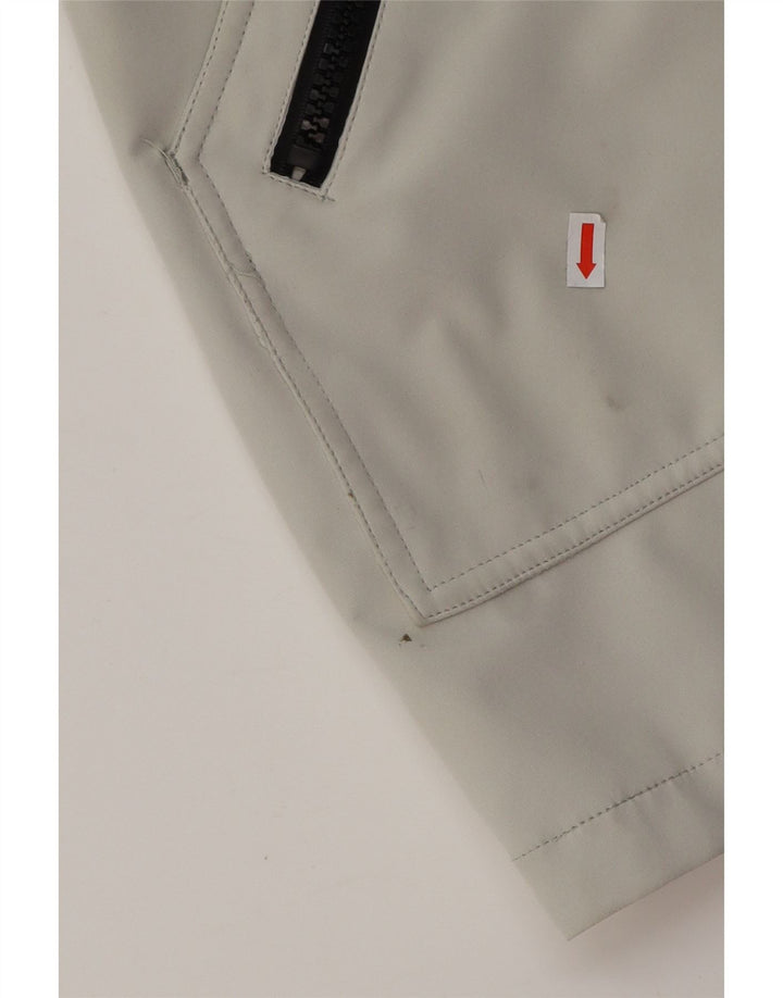 CALVIN KLEIN Giacca a vento con cappuccio da donna UK 16 Large Grigio Poliestere