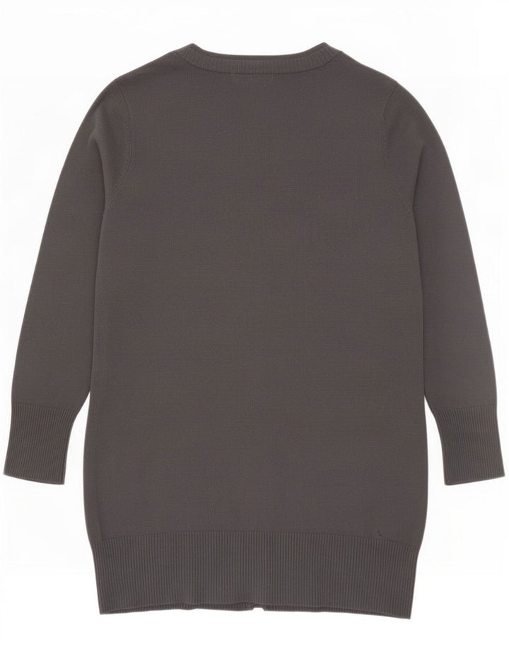 Maglione cardigan lungo da donna Marks & Spencer UK 12 Viscosa grigio medio