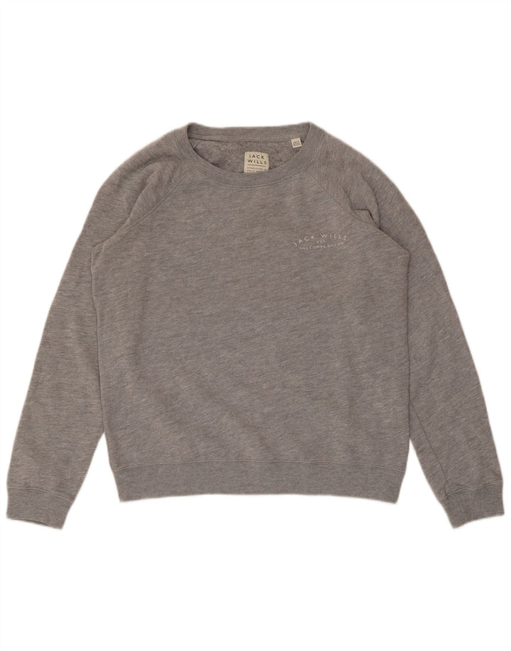 Felpa da donna Jack Wills Jumper UK 12 Cotone grigio medio