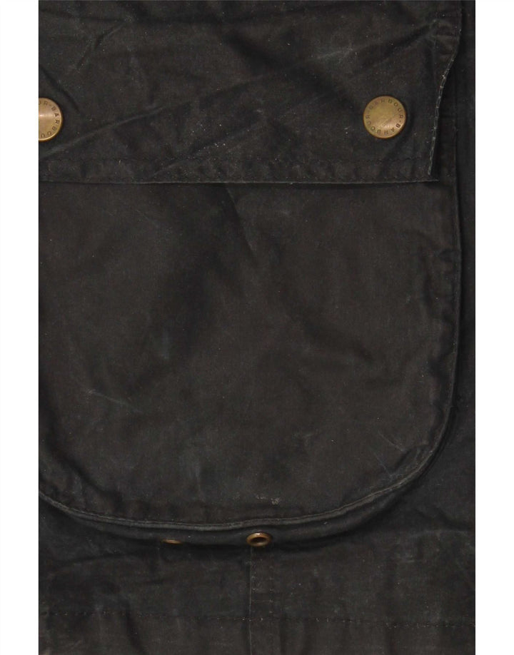 Giacca da donna in cotone cerato Barbour UK 10 piccola nera
