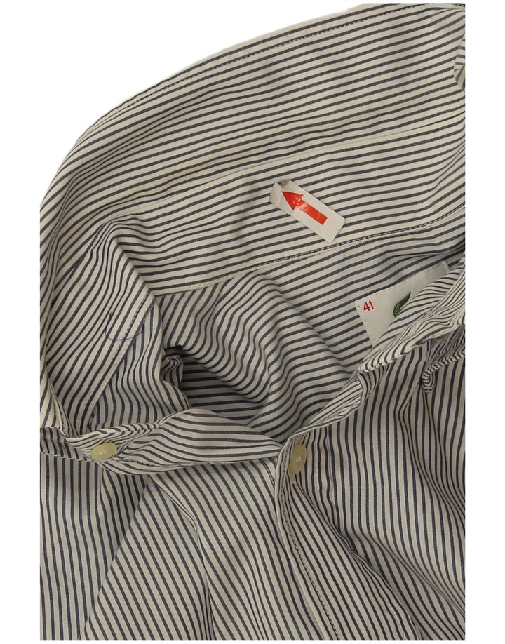 Camicia a maniche corte da uomo Lacoste taglia 41 grande cotone gessato grigio