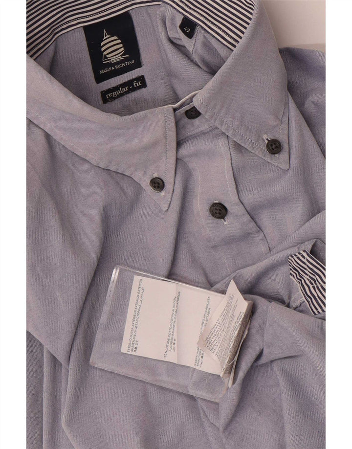 Marina Yachting Camicia da uomo vestibilità regolare taglia 42 grande cotone blu