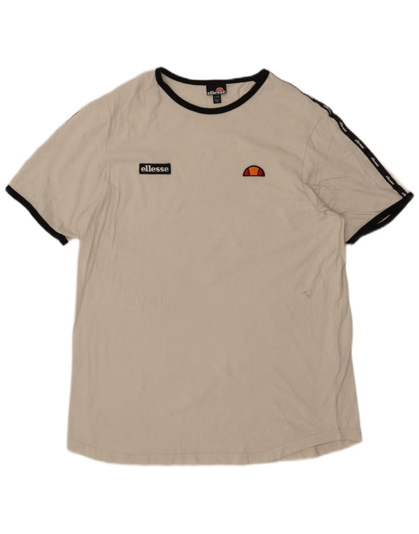 T-shirt grafica da uomo Ellesse Top 2XL cotone color block bianco sporco