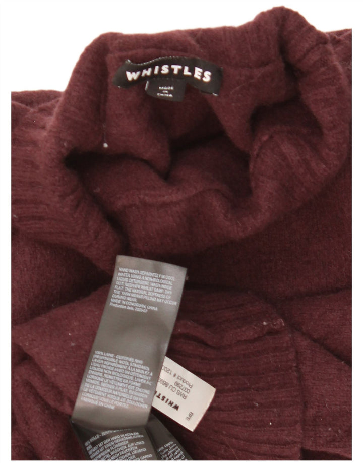 Maglione da donna con collo alto e collo alto Whistles UK 14 Lana marrone medio medio