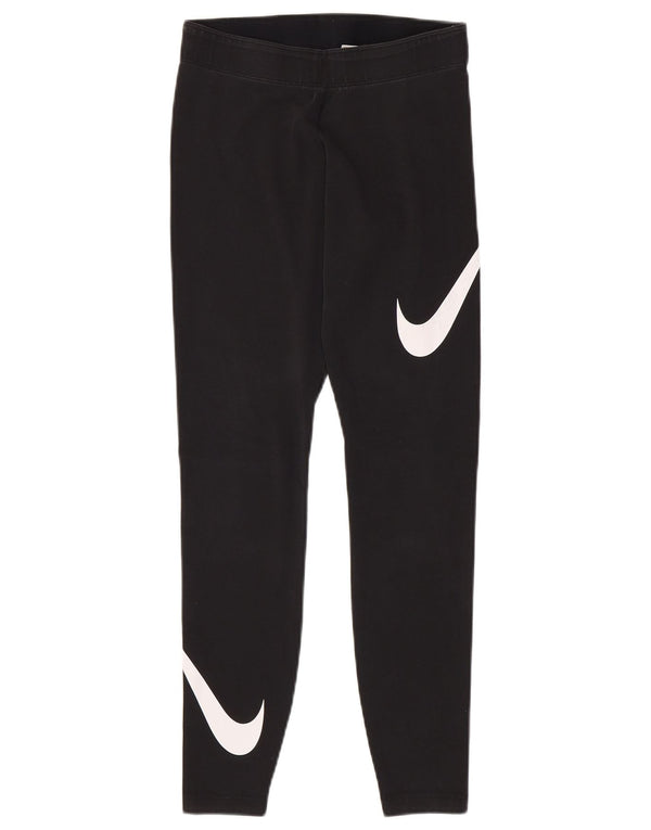 Leggings grafici da donna NIKE UK 8 piccoli in cotone nero