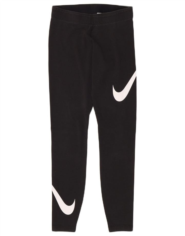 Leggings grafici da donna NIKE UK 8 piccoli in cotone nero