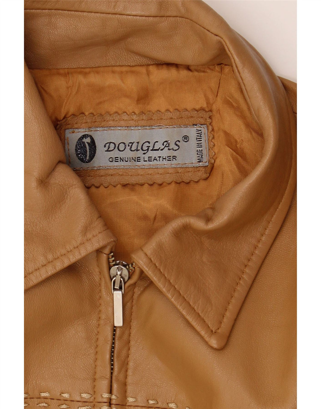 DOUGLAS Womens Leather Jacket UK 14 Medium Brown Leather Vintage Douglas and Second-Hand Douglas from Messina Hembry 