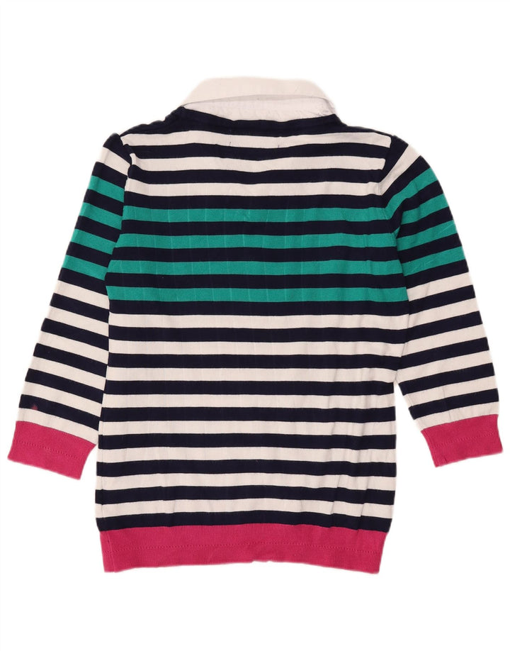 Maglione maglione oversize con scollo a V da donna Paco Coastal UK 10 piccolo multicolore