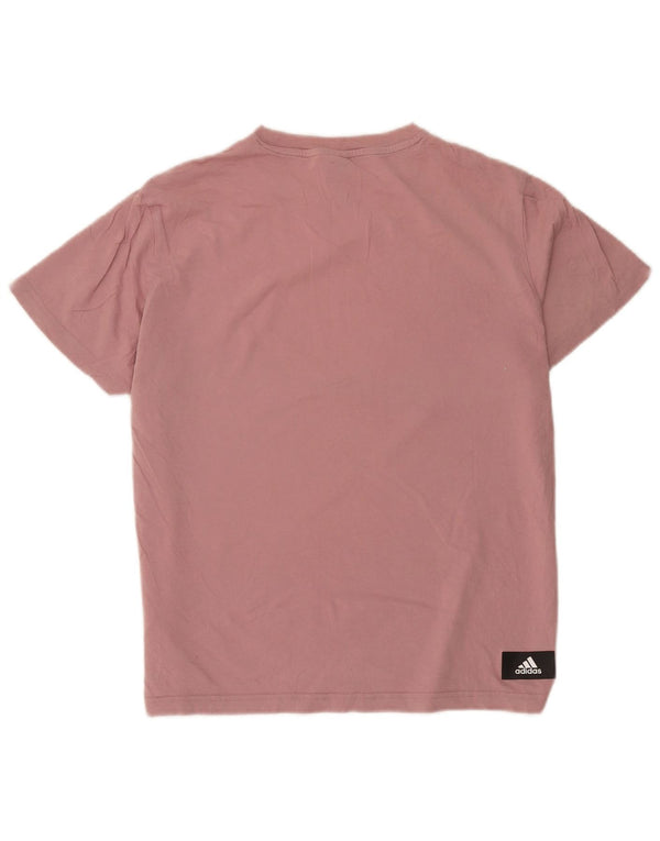 T-shirt grafica da donna Adidas Top UK 12/14 cotone rosa medio