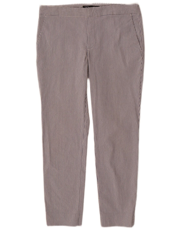 Pantaloni chino slim da donna Zara EU 38 Small W28 L26 cotone gessato blu