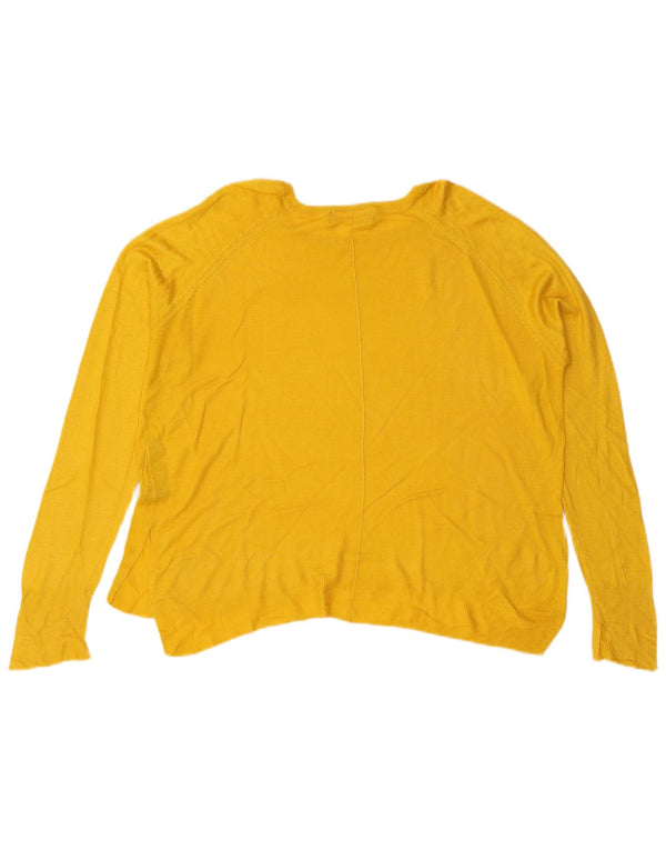 Maglione maglione con scollo a barca da donna Zara UK 16 grande viscosa gialla