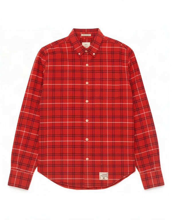 Camicia da uomo in flanella Superdry, cotone a quadri rossi grandi