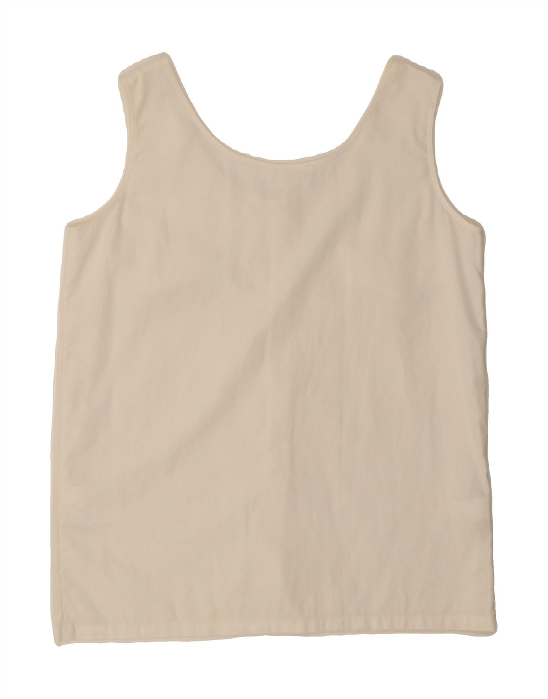 VINTAGE Womens Sleeveless Shirt Blouse UK 14 Medium White Cotton Vintage Vintage and Second-Hand Vintage from Messina Hembry 
