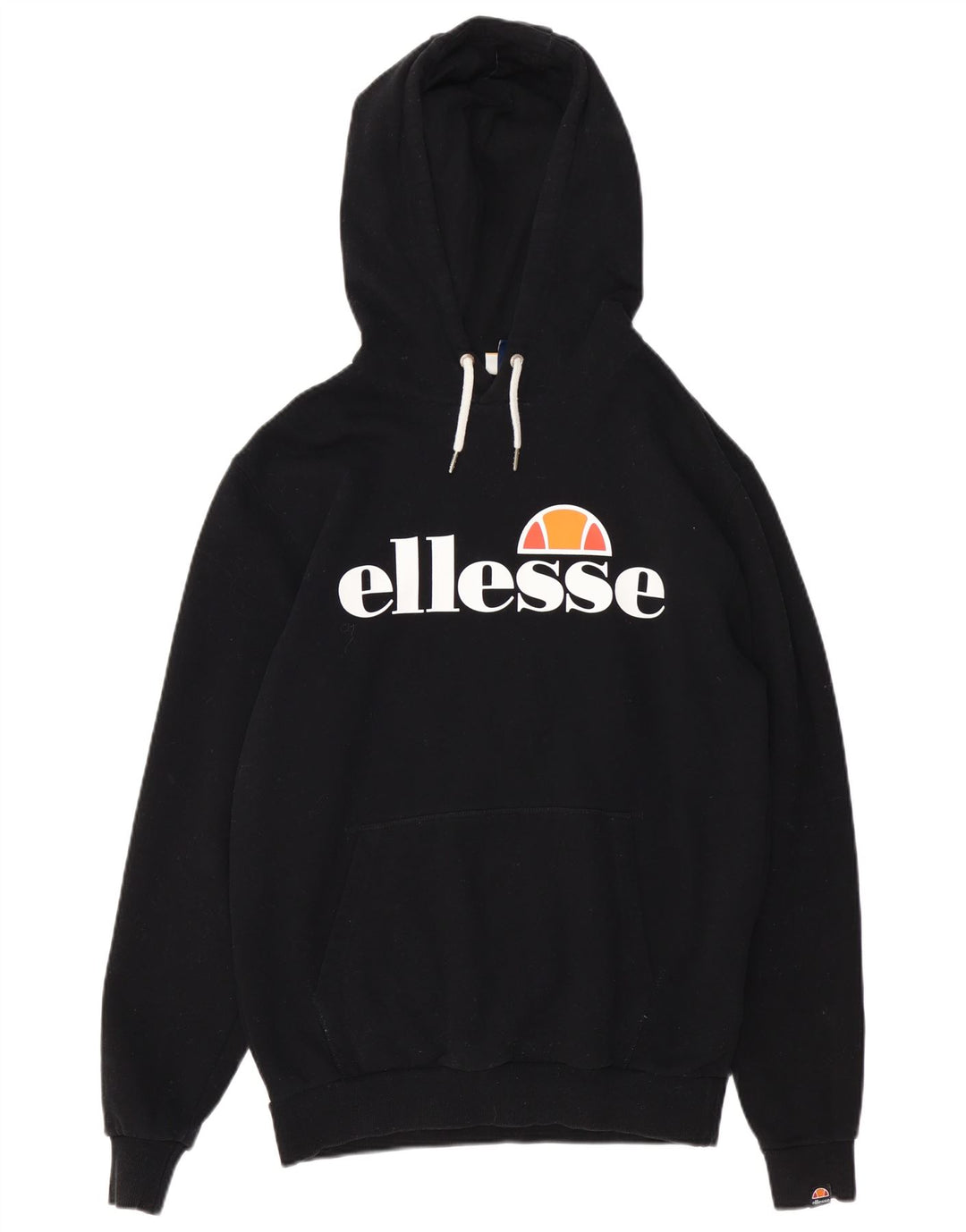 Maglione con cappuccio grafico da donna ELLESSE UK 14 cotone nero medio