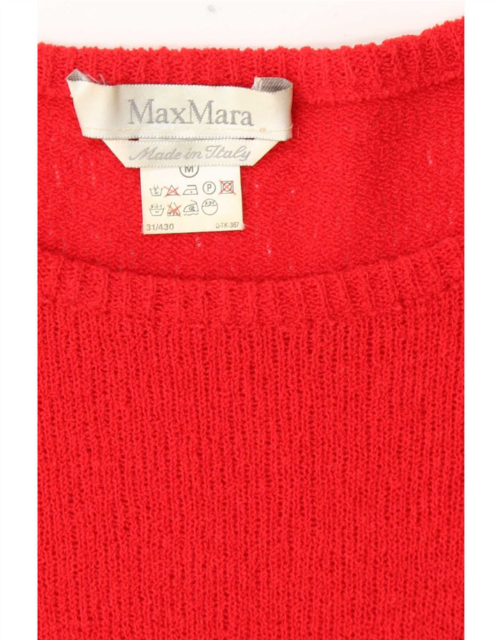Abito maglione a maniche lunghe da donna Max Mara UK 12 rosso medio
