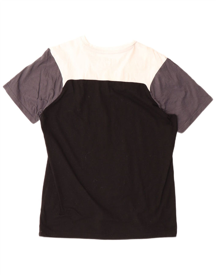 PUMA Mens T-Shirt Top Medium Black Colourblock Polyester