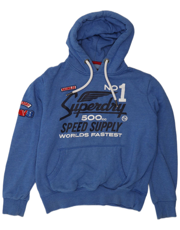 Felpa con cappuccio grafica da uomo Superdry 2XL in cotone blu