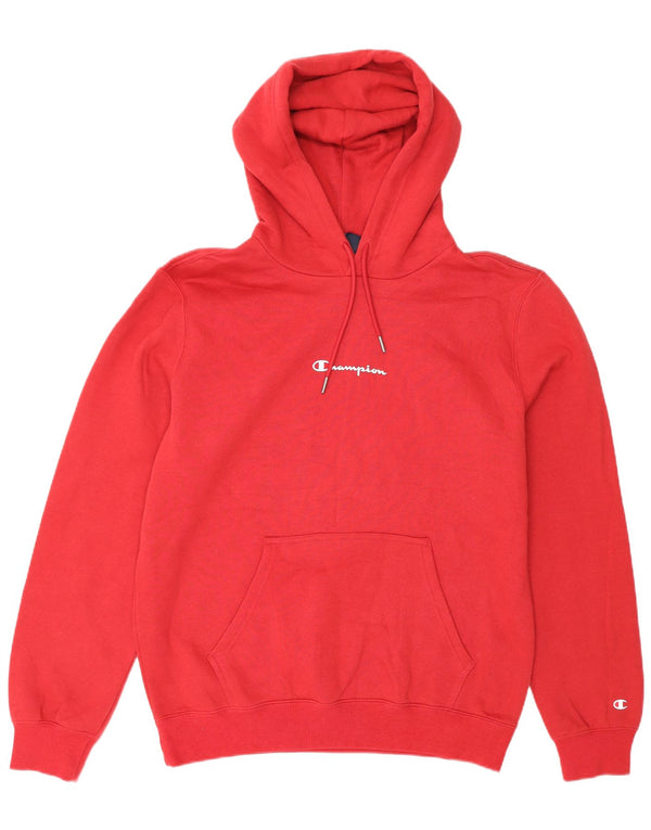 Felpa con cappuccio grafica da uomo Champion, grande, in cotone rosso, sportivo
