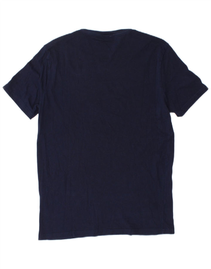 T-shirt uomo Benetton Top medio blu navy in cotone