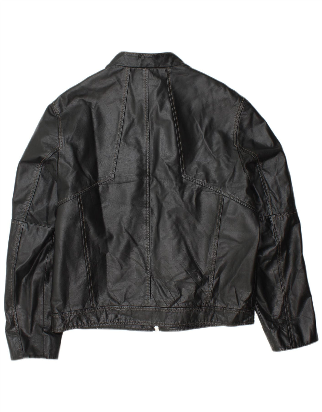 DAVID MAYER Giacca in pelle da uomo UK 38 Pelle nera media