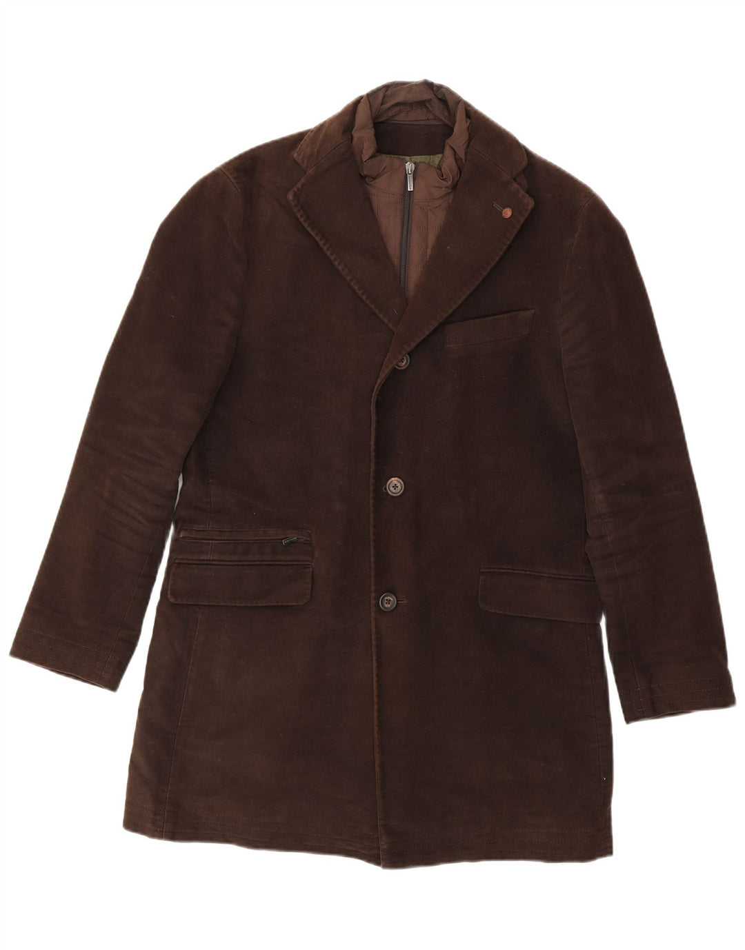 Giacca blazer da uomo a 3 bottoni Massimo Dutti EU 48 cotone marrone medio
