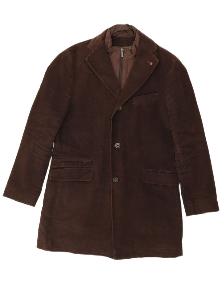 Giacca blazer da uomo a 3 bottoni Massimo Dutti EU 48 cotone marrone medio