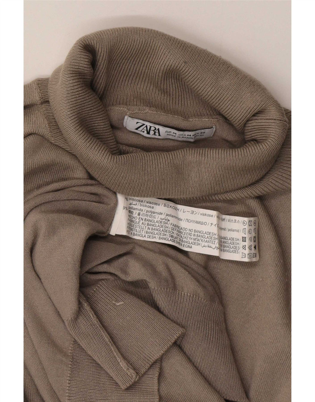 Maglione Zara da uomo a collo alto in viscosa grigio medio