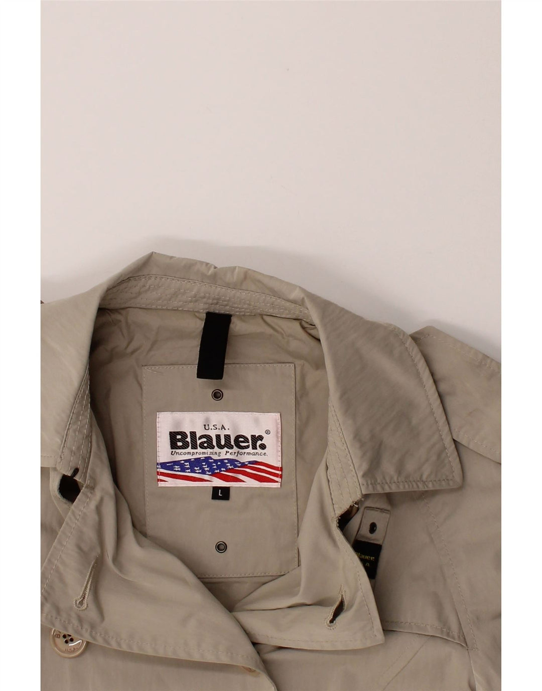 BLAUER Womens Trench Coat UK 14 Large Beige Polyester Vintage Blauer and Second-Hand Blauer from Messina Hembry 