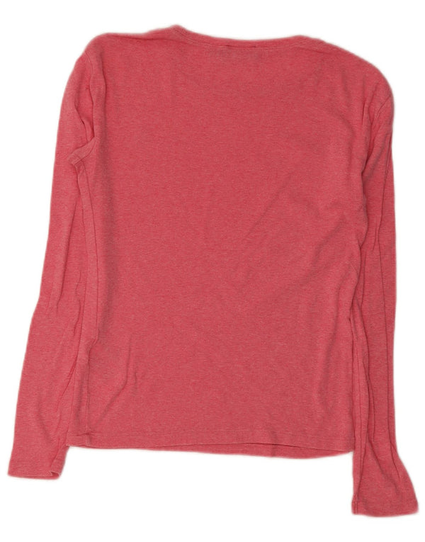 Polo Ralph Lauren Top da donna manica lunga UK 10 piccolo cotone rosa