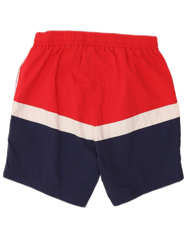 Pantaloncini da bagno da uomo Fila Small in nylon color block rosso