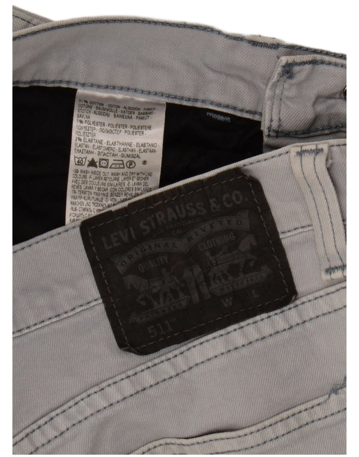 Levi's Uomo 511 Slim Jeans W32 L27 Cotone Grigio