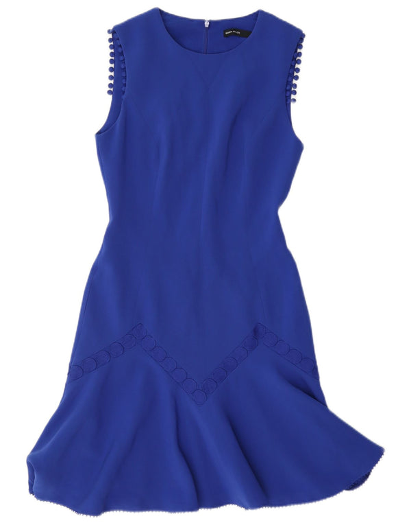 Abito tubino senza maniche da donna Karen Millen UK 8 piccolo triacetato blu