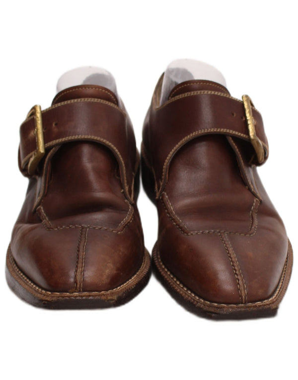 Scarpe Monk in pelle da uomo Good Year Taglia UK 9 Classiche in pelle marrone