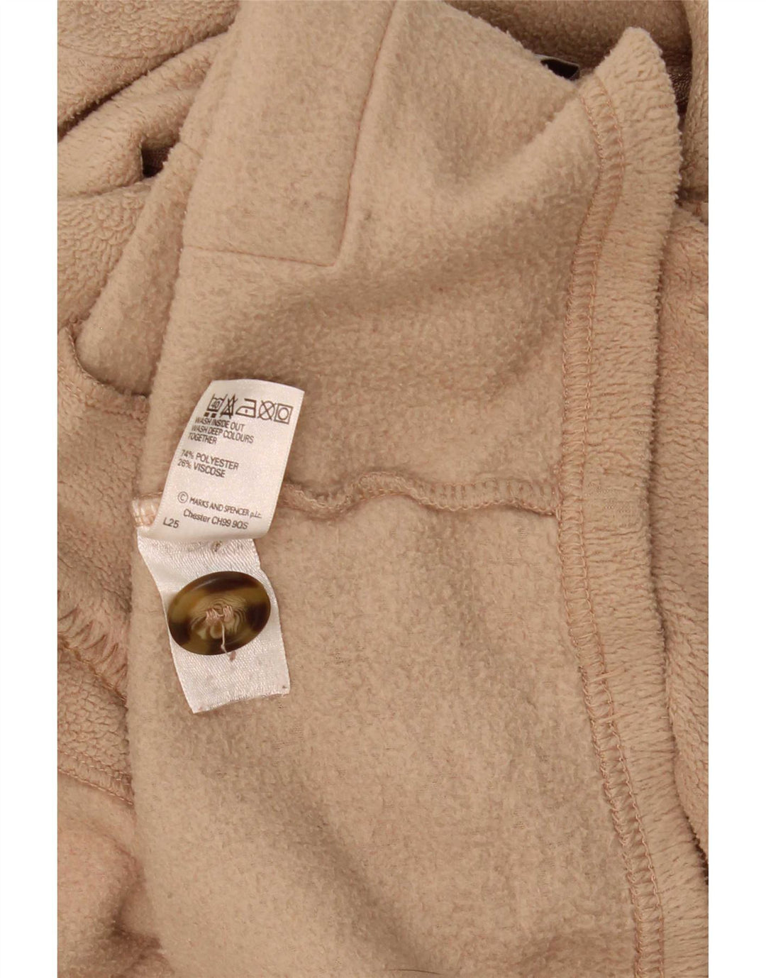 Giacca in pile da donna Marks & Spencer UK 16 Large Beige Poliestere