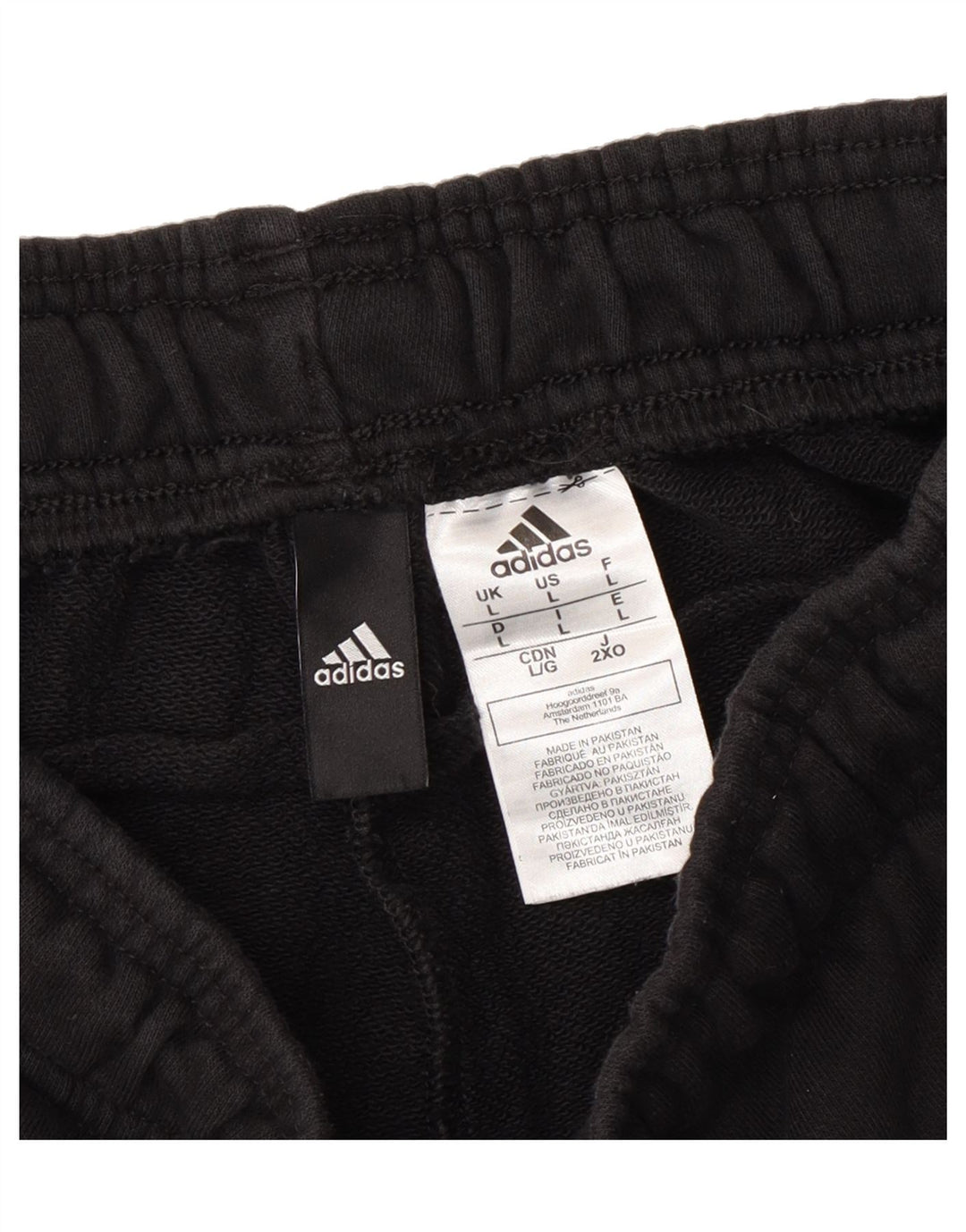 ADIDAS Mens Graphic Sport Shorts Large Black Cotton Vintage Adidas and Second-Hand Adidas from Messina Hembry 