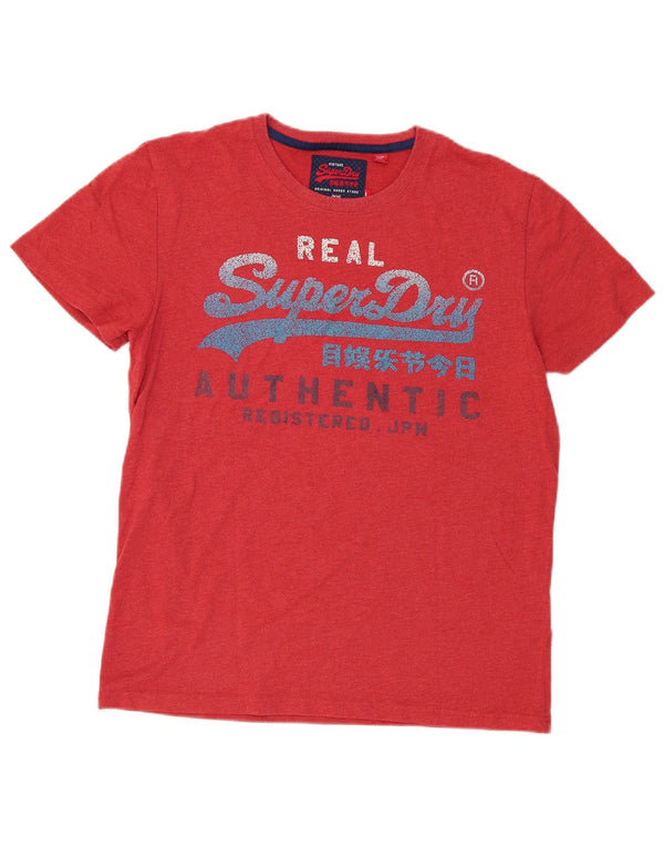 T-shirt grafica da uomo Superdry Top grande in cotone rosso