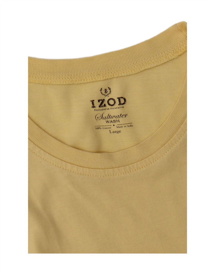 IZOD Mens T-Shirt Top Large Yellow Cotton Vintage Izod and Second-Hand Izod from Messina Hembry 