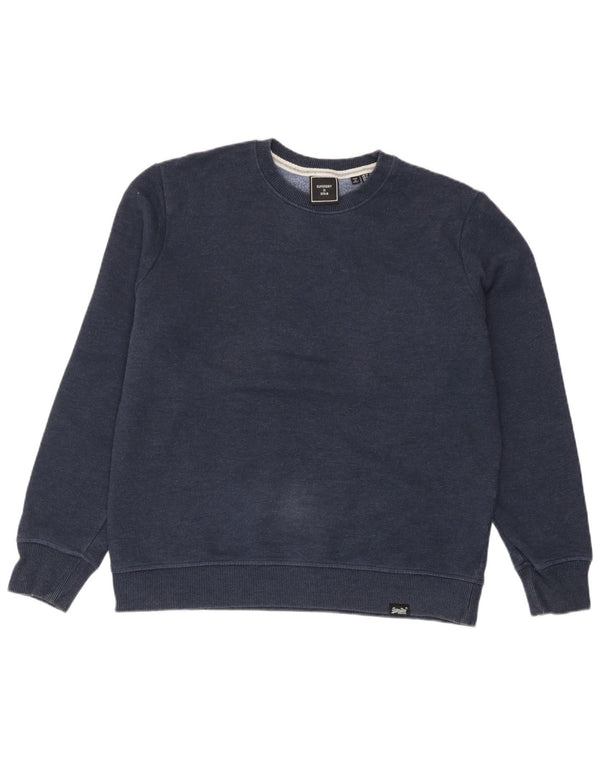 Felpa da donna vestibilità ampia Superdry, maglione UK 12, cotone blu navy medio