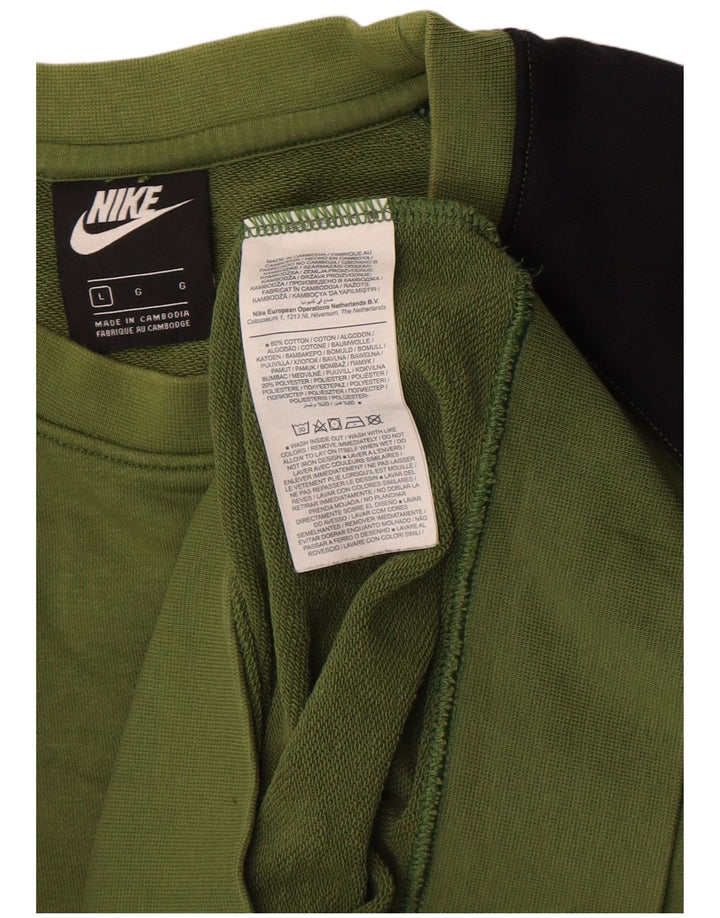 Felpa grafica da uomo Nike Felpa grande in cotone color block verde