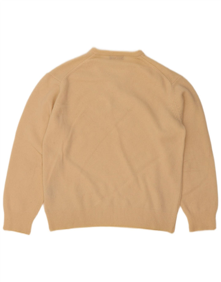 Maglione Kappa da uomo con scollo a V, grande, in lana d'agnello beige