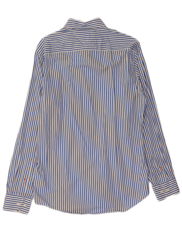TOMMY HILFIGER Camicia da uomo vestibilità regolare in cotone gessato blu medio