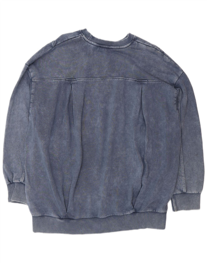 Felpa oversize da donna Zara, maglione UK 16, grande, cotone blu navy