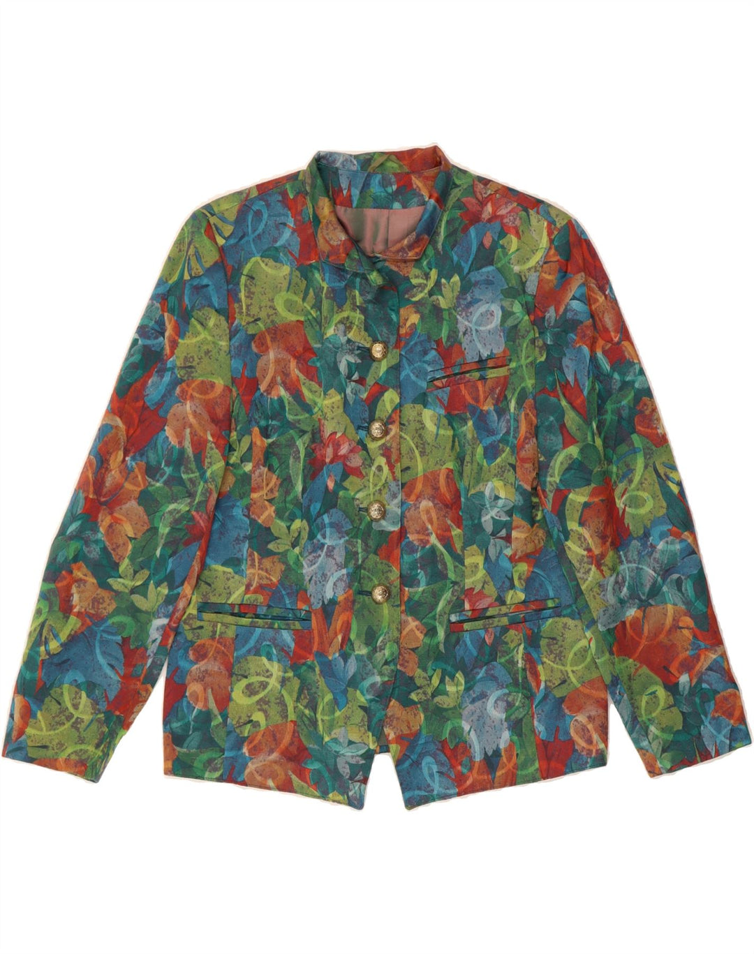 BETTY BARCLAY Womens Blazer Jacket UK 16 Large Multicoloured Floral Vintage Betty Barclay and Second-Hand Betty Barclay from Messina Hembry 